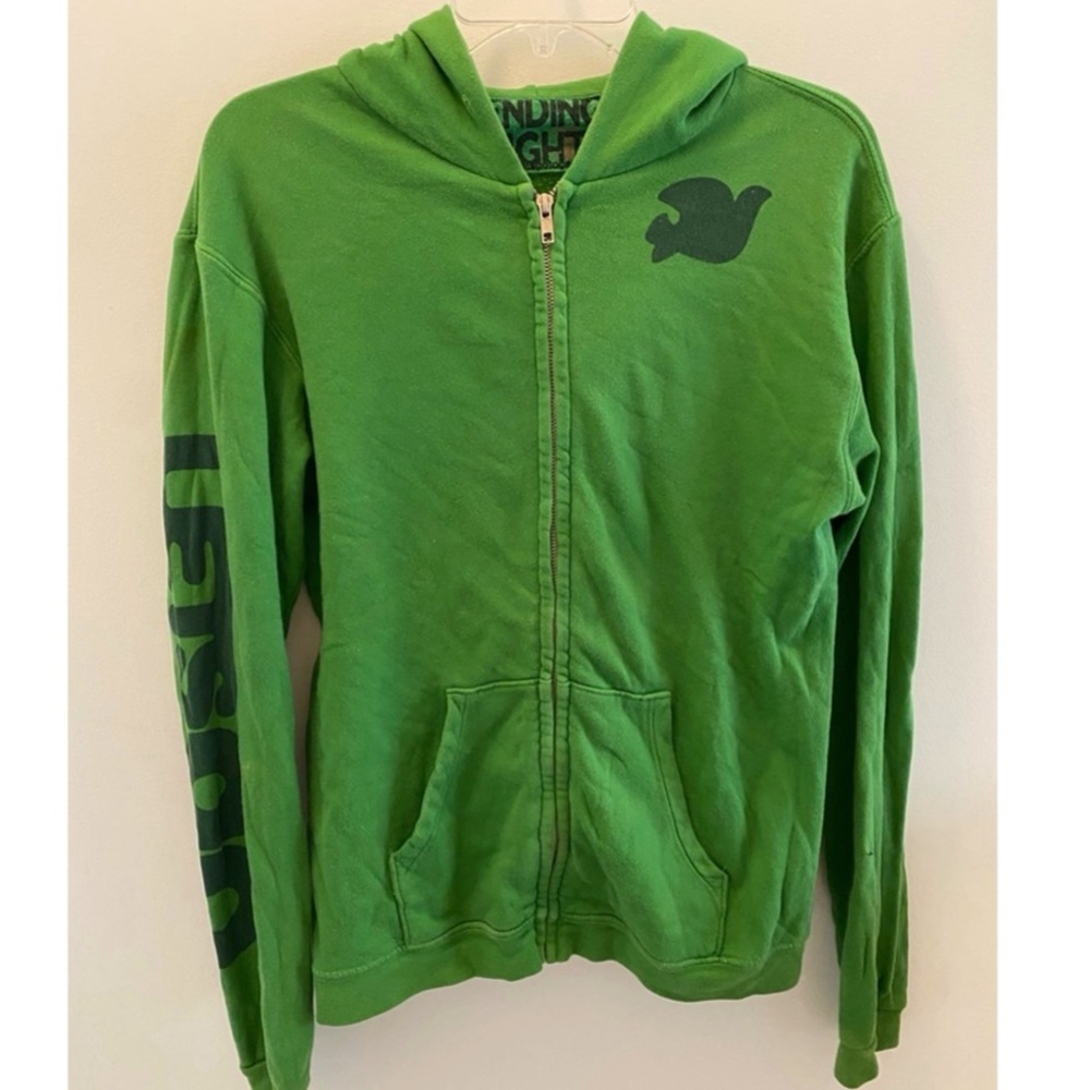 Freecity green zip up sweatshirt